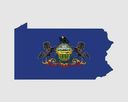 Pennsylvania kaart vlag. kaart van vader, Verenigde Staten van Amerika met de staat vlag. Verenigde staten, Amerika, Amerikaans, Verenigde staten van Amerika, ons staat spandoek. vector illustratie.