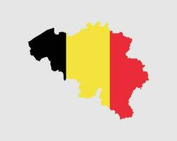 belgie kaart vlag. kaart van belgie met de belgisch land vlag. vector illustratie.