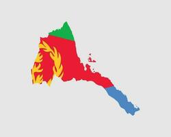 eritrea kaart vlag. kaart van eritrea met de eritrese land spandoek. vector illustratie.