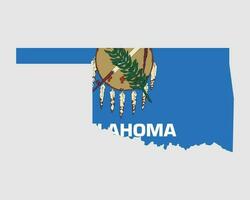 Oklahoma kaart vlag. kaart van OK, Verenigde Staten van Amerika met de staat vlag. Verenigde staten, Amerika, Amerikaans, Verenigde staten van Amerika, ons staat spandoek. vector illustratie.