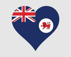 Tasmanië Australië hart vlag. tas tassie aus liefde vorm vlag. Tasmaanse Australisch staat banier icoon teken symbool clip art. eps vector illustratie.