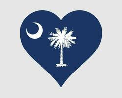 zuiden carolina Verenigde Staten van Amerika hart vlag. sc ons liefde vorm staat vlag. palmetto staat Verenigde staten van Amerika banier icoon teken symbool clip art. eps vector illustratie.