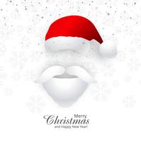 Mooie vrolijke Kerstkaart met santa hoed achtergrond vector