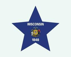 Wisconsin Verenigde Staten van Amerika ster vlag vector