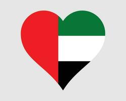 Verenigde Arabisch emiraten hart vlag. uae liefde vorm land natie nationaal vlag. emirati banier icoon teken symbool. eps vector illustratie.