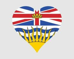 Brits Columbia Canada hart vlag. bc Canadees liefde vorm provincie vlag. Brits Colombiaans banier icoon teken symbool clip art. eps vector illustratie.