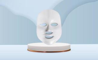 led cosmetisch gezichtsmasker en crème fles. anti-aging gadget voor thuiszorg. vector illustratie
