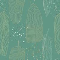 banaan palmbladeren natuurlijke naadloze patroon achtergrond. vector illustratie