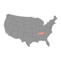 Tennessee staat kaart. vector illustratie.