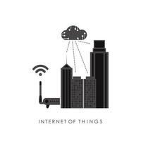 iot en automatisering concept. stad verbonden naar de internetten. mooi zo voor websites en presentaties. vector illustratie.