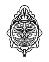 Tiki Masker. maori of polynesië patroon. goed voor prints en tatoeages. geïsoleerd. vector