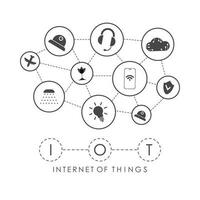 iot concept. een reeks van pictogrammen verbonden naar elk andere in een internet netwerk. mooi zo voor presentaties. vector illustratie.