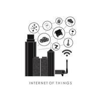 stad verbonden naar de internetten. iot en automatisering concept. mooi zo voor websites en presentaties. vector illustratie.