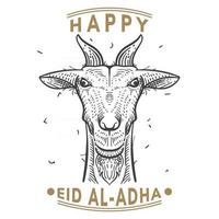 eid al adha met geit hoofd illustratie vector