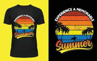 zomer t-shirt ontwerp in wijnoogst zonsondergang vector