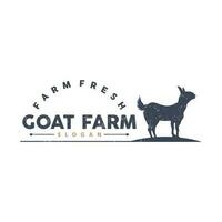 geit logo, geit boerderij inspiratie ontwerp, vector vee vee, rustiek retro wijnoogst silhouet
