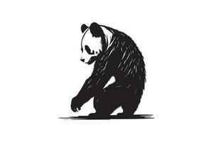 panda silhouet vector illustratie geïsoleerd Aan wit achtergrond.