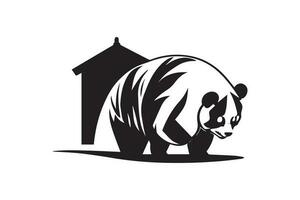 panda huis vector illustratie geïsoleerd Aan wit achtergrond.