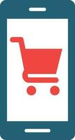 online boodschappen doen glyph twee kleur icoon voor persoonlijk en reclame gebruiken. vector