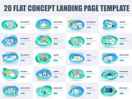 Set van platte lijn ontwerp bestemmingspagina sjablonen vector