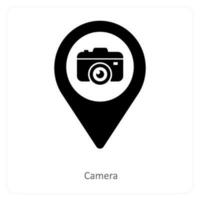 camera en plaats icoon concept vector