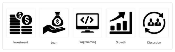 investering, lening, programmering vector