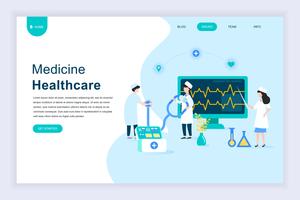 Modern plat ontwerpconcept van online geneeskunde en gezondheidszorg vector