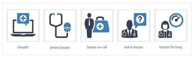 egezondheid, online dokter, dokter Aan telefoontje vector