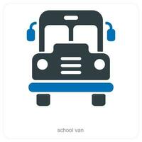 school- busje en bus icoon concept vector