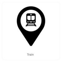 trein plaats en plaats icoon concept vector