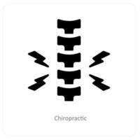 chiropractie en terug icoon concept vector