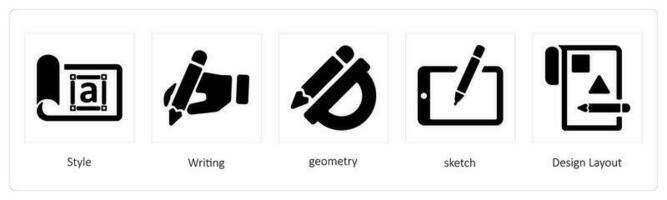 stijl, schrijven en geometrie vector