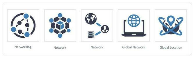 netwerken, netwerk en globaal netwerk vector