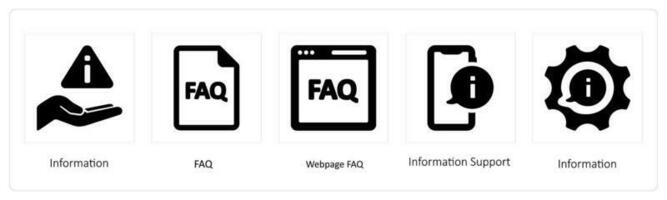 informatie, FAQ en webpagina FAQ vector