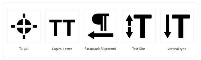 doelwit, hoofdstad brief, paragraaf uitlijning vector