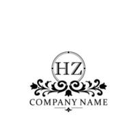 eerste brief hz gemakkelijk en elegant monogram ontwerp sjabloon logo vector