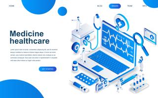 Modern isometrisch ontwerpconcept Online Medicine vector