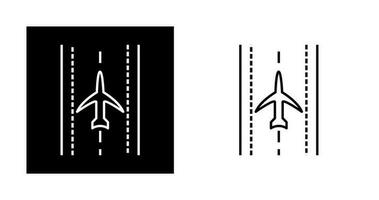 vlak Aan landingsbaan vector icoon