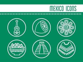 bundel van Mexicaanse setpictogrammen vector
