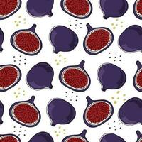 naadloos patroon met fruit. patroon met vijgen en dots vector