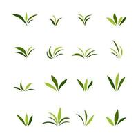 gemakkelijk groen gras icoon set. vector illustratie