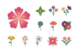 bundel bloemen vernederende stijliconen vector