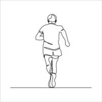 doorlopend lijn tekening van persoon jogging vector