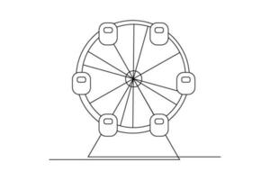 ferris wiel doorlopend lijn geïsoleerd Aan wit achtergrond vector