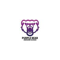 Purper beer logo ontwerp helling lijn vector