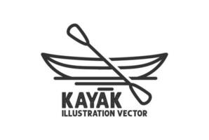 gemakkelijk minimalistische kajak kano raften boot insigne embleem illustratie vector