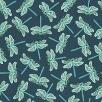 naadloos patroon met libellen Aan taling achtergrond. libellen herhaling patroon voor textiel, mode, papier ontwerp. kleurrijk tuin vector illustratie.