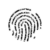 vingerafdruk silhouet icoon. biometrisch identificatie teken. scannen wachtwoord. ID kaart symbool. uniek menselijk afdruk. vinger afdrukken, vingerafdruk pictogram. bescherming en veiligheid. geïsoleerd vector illustratie.