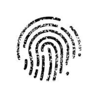 vinger afdrukken silhouet icoon. digitaal privacy veiligheid. vingerafdruk pictogram. menselijk vingerafdruk, biometrisch identiteit teken. uniek afdruk, ID kaart symbool. gebruik veilig wachtwoord. geïsoleerd vector illustratie.