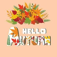 kaart sjabloon, herfst insignes, behang, Welkom herfst, etiket ontwerp vector